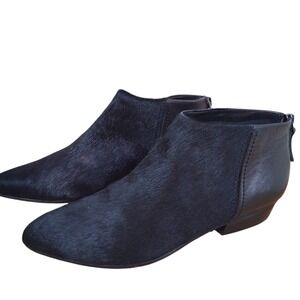 Naked Feet Womens size 7M Black Calf-Hair Ankle Western Casual Country Booties